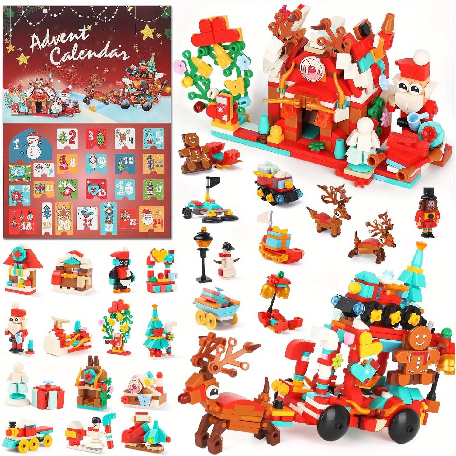 

Christmas Building Blocks Advent Calendar 2024 Countdown 24 Days Surprise Small Box Christmas Building Set Advent Calendar Christmas Gifts