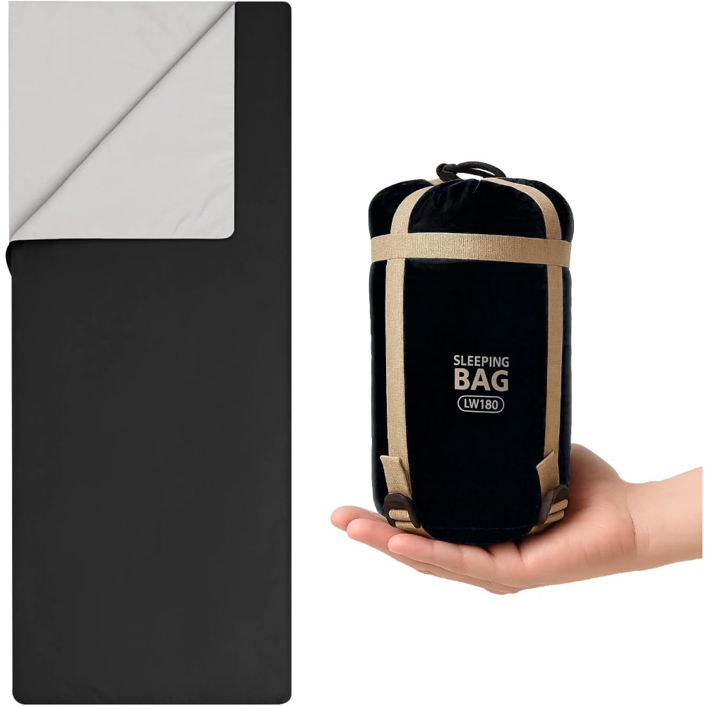 Compact Rectangular Sleeping Bag Measuring 190cm - Features A Dual Zipper Design, Ideal For Camping, Backpacking, And Hiking