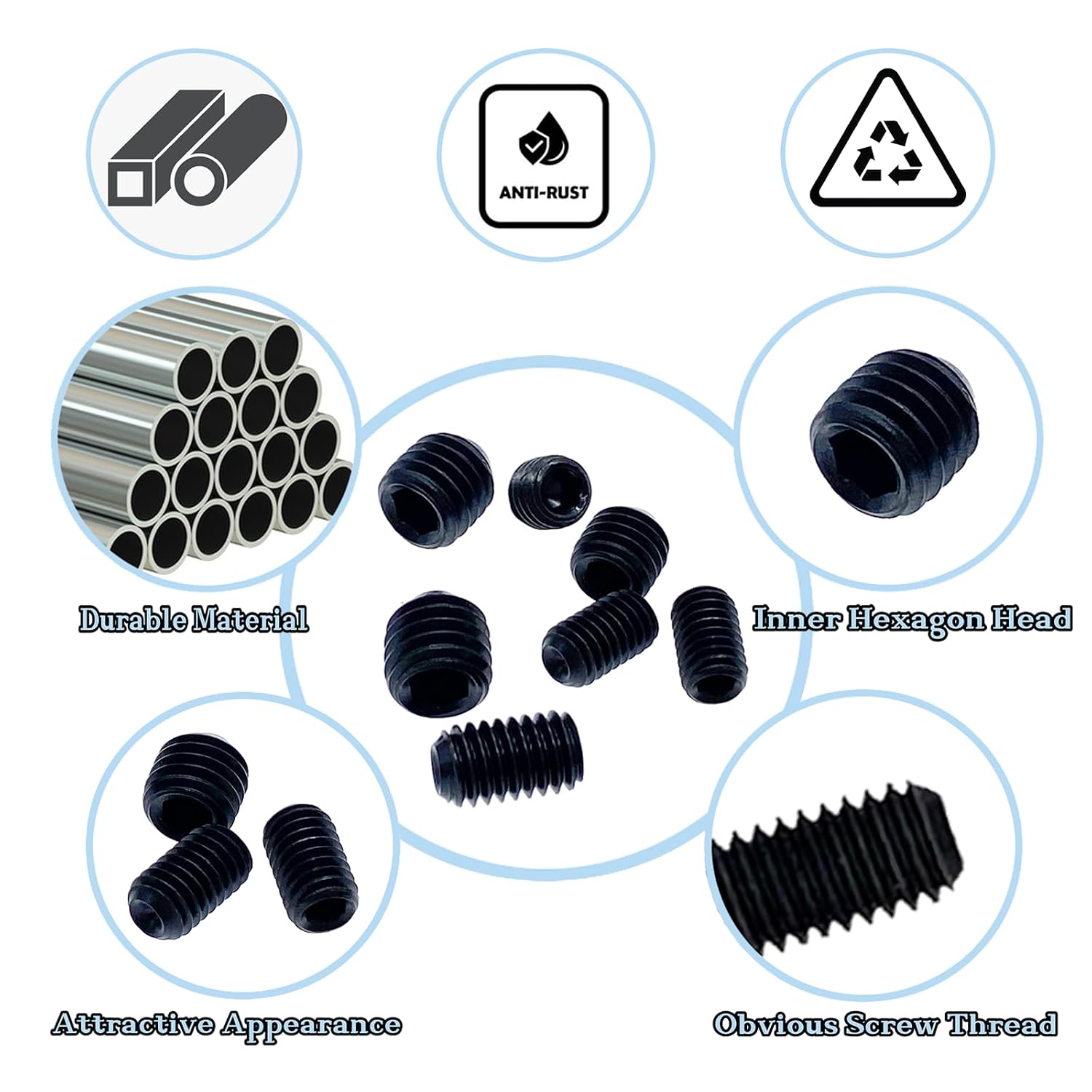 500pcs Set Screws Assortment Kit for Home Repair & DIY Projects