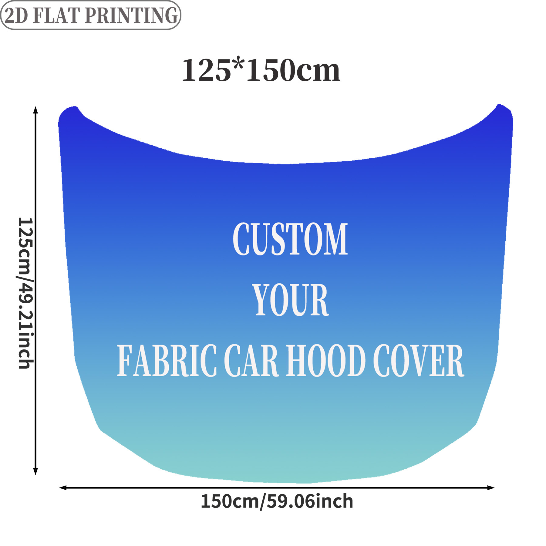 Image of 1pc Custom 2d Flat Colorful Car Hood Cover, With Elastic , Custom With Any Design, Durable Polyester Material, Exquisite Auto Exterior Additions, Gifts For , 2d Flat