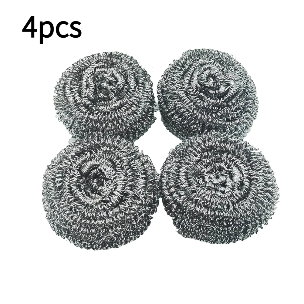 TEMU Un ensemble de 4 brosses et éponges de nettoyage pour les casseroles, les poêles et les ustensiles de cuisine. Ces outils de nettoyage efficaces