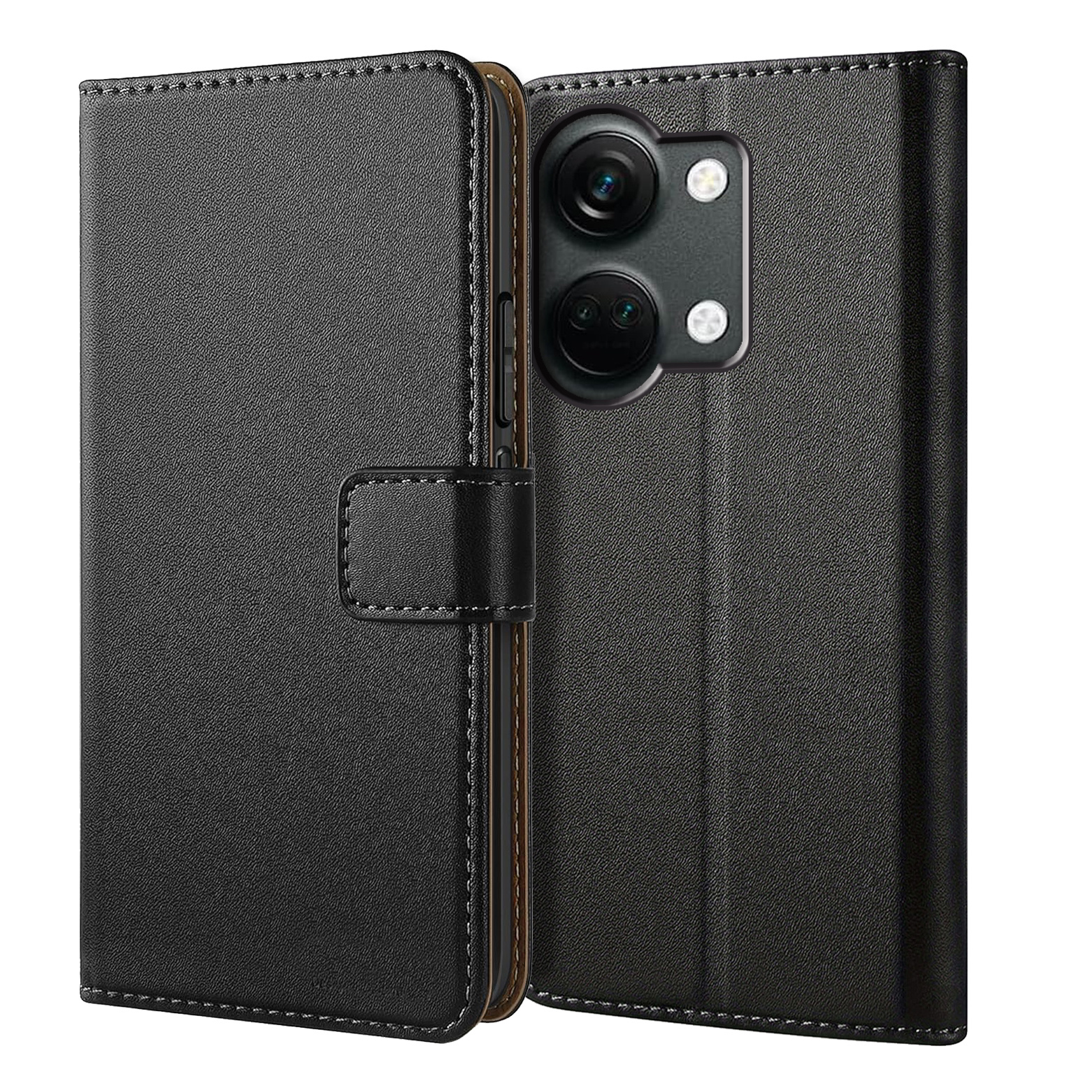 TEMU Phone Case: Case For 5g Wallet Case With Kickstand Black Faux Leather Card Slot Flip Protective Phone Case Cover