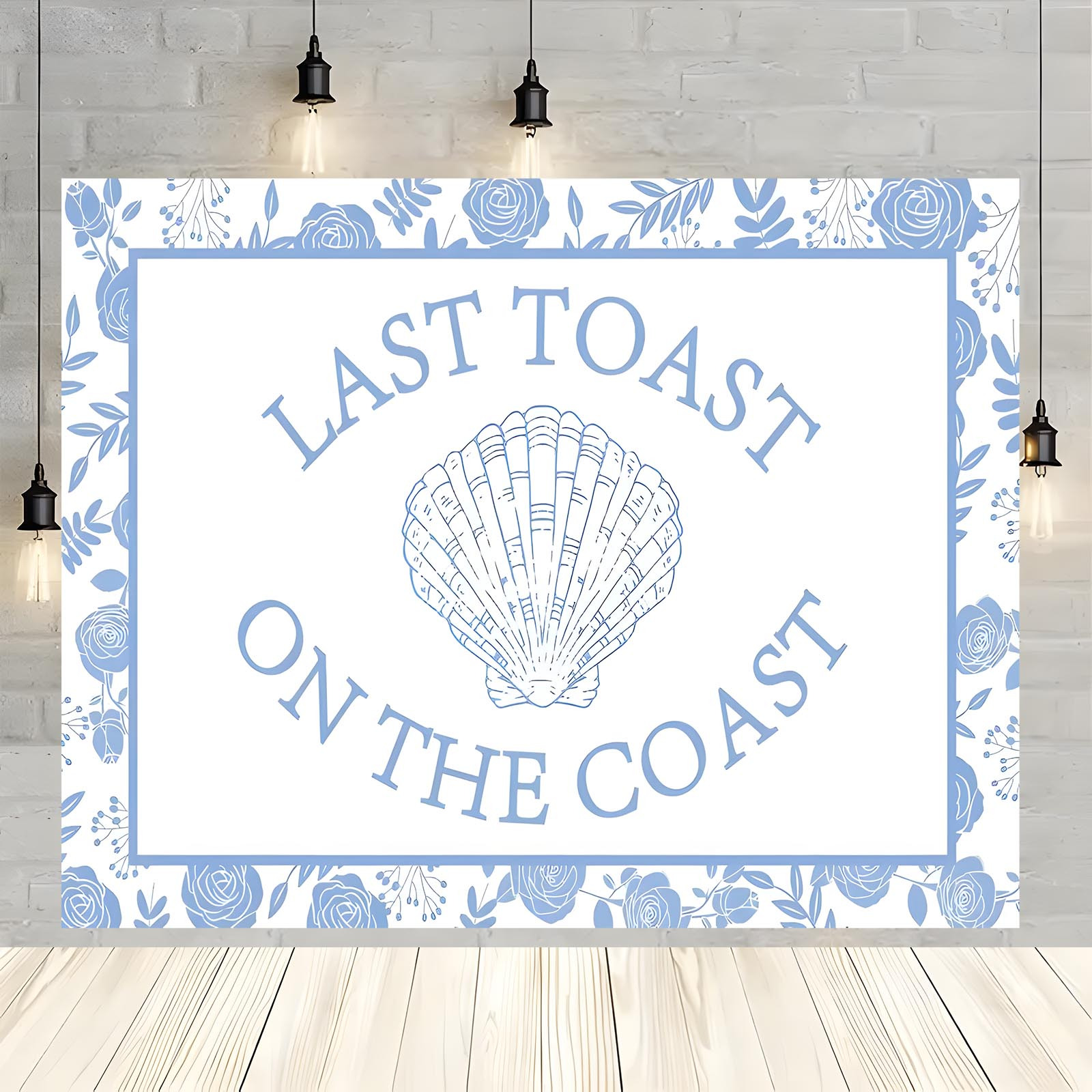 

1pc Polyester "last On The " Backdrop Banner, Indoor/outdoor Photo Booth Background, Birthday & Anniversary Party Decor, Coastal Theme Wall Accessory