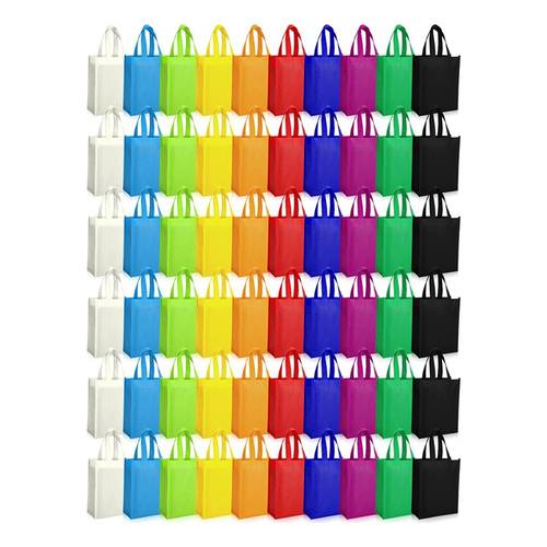 lot de 50 sacs non tissés, réutilisable, sacs réutilisables avec poignées, sac pliable pour épicerie, sacs cadeaux pour
