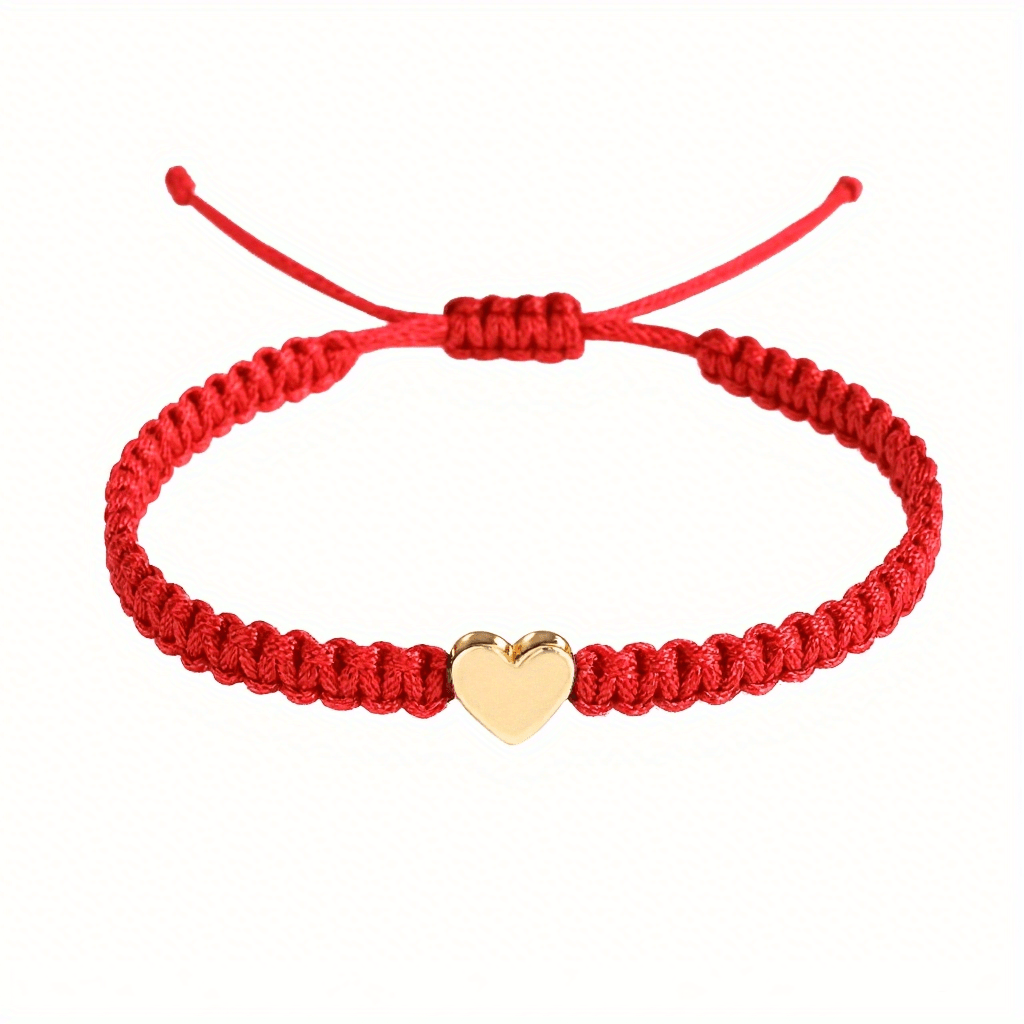 TEMU 1pc Personalized Braided Cord Bracelet For Women With Charm, Adjustable String Friendship Bracelet, Custom Engraved Name Jewelry, Handmade Woven