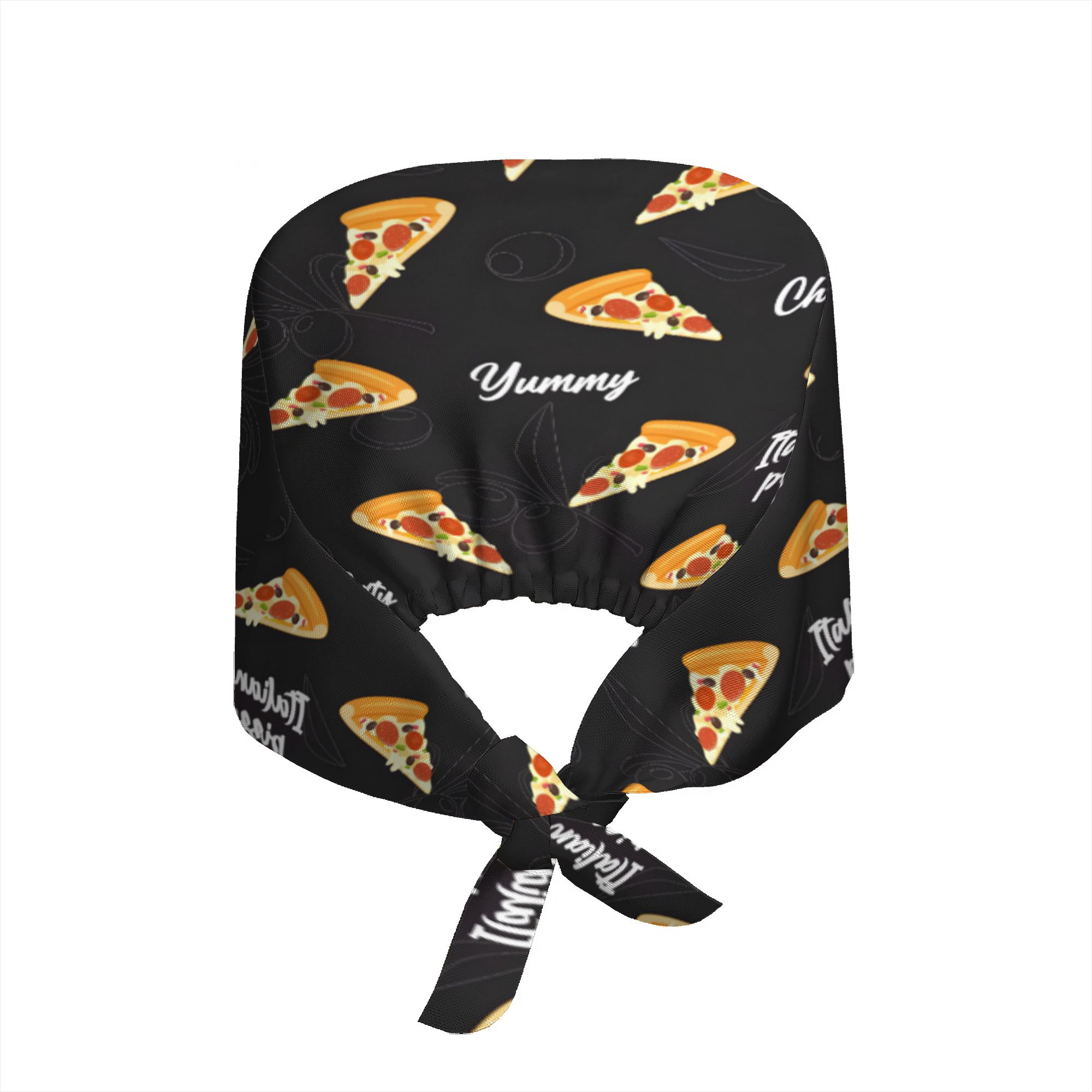 TEMU 1pc Pizza Printed Stylish Printed Work Cap For Men And Women - Lightweight Comfortable Adjustable Skull Cap, Tie-back Hat, Chef Cooking Cap,
