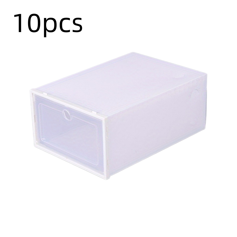 TEMU 10-pack Transparent Stackable Shoe Storage Boxes, Dust-proof And Anti-oxidation Shoe Containers, Easy To Store And Dust-proof, Suitable For