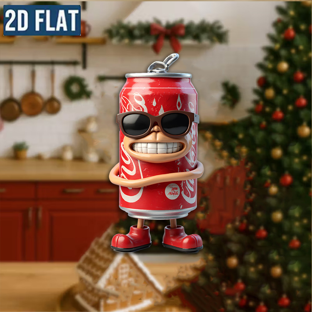 1pc Suitable For Birthday Party Decorations Magnet - Soda Can Character With Glasses & Shoes, Acrylic Figure For Fridge Magnets, Themed Gifts For, Summer Party Supplies, Retro Decorations, 2d Flat