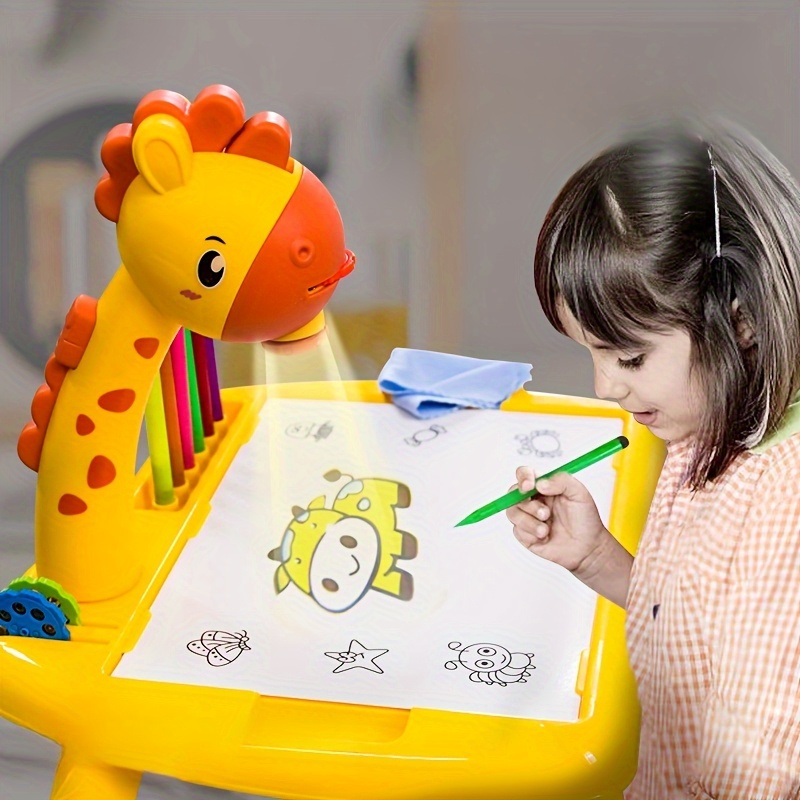 giraffe youngsterss painting table projection drawing table with projection   12 watercolor brushes youngsterss art learning drawing board educational toys for creative games suitable for boys and girls cartoon   holiday birthday gift 0