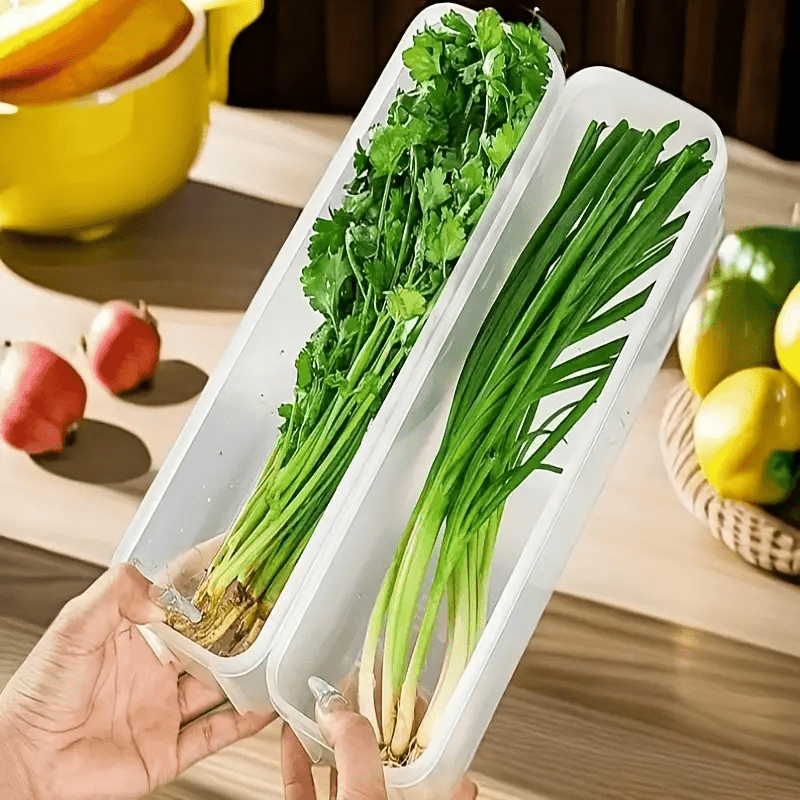 

1/2/3/4/5pcs Plastic Food Storage Containers - Refrigerator Organizer For Herbs, Green , Mint - Leakproof, Stackable Kitchen Boxes, No Batteries Required