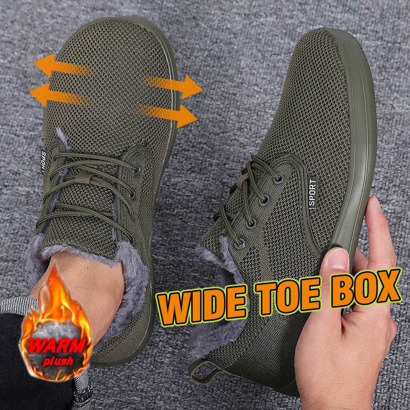 Men's Thickened Wide Toe Hiking Boots for Comfort and Warmth