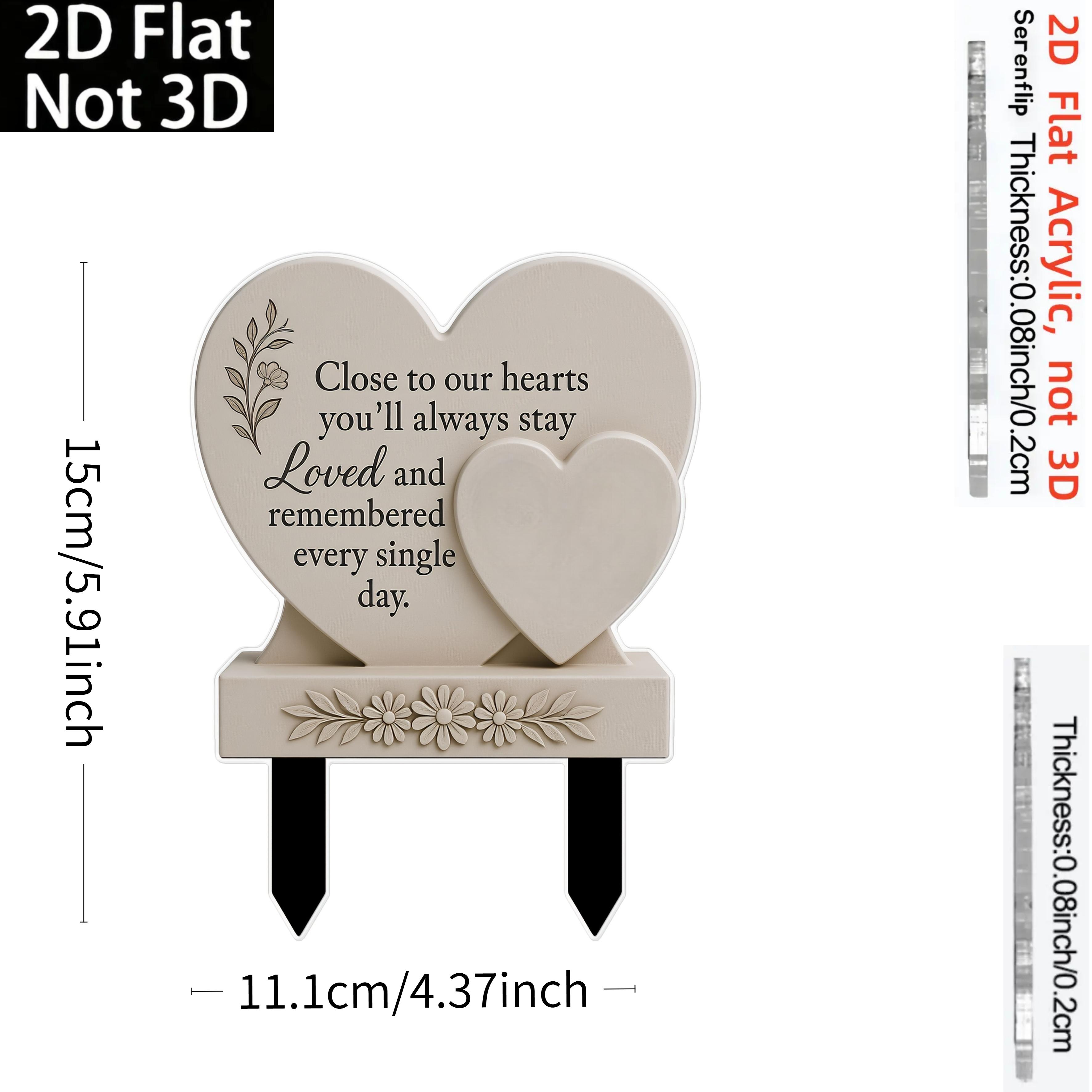 TEMU 2d Flat - 【2d Flat】 2d Flat - [2d Flat] 2d Flat, 1pc Acrylic Outdoor Decoration, Suitable For Lawns, Cemeteries, And Flower Beds, Pet Or
