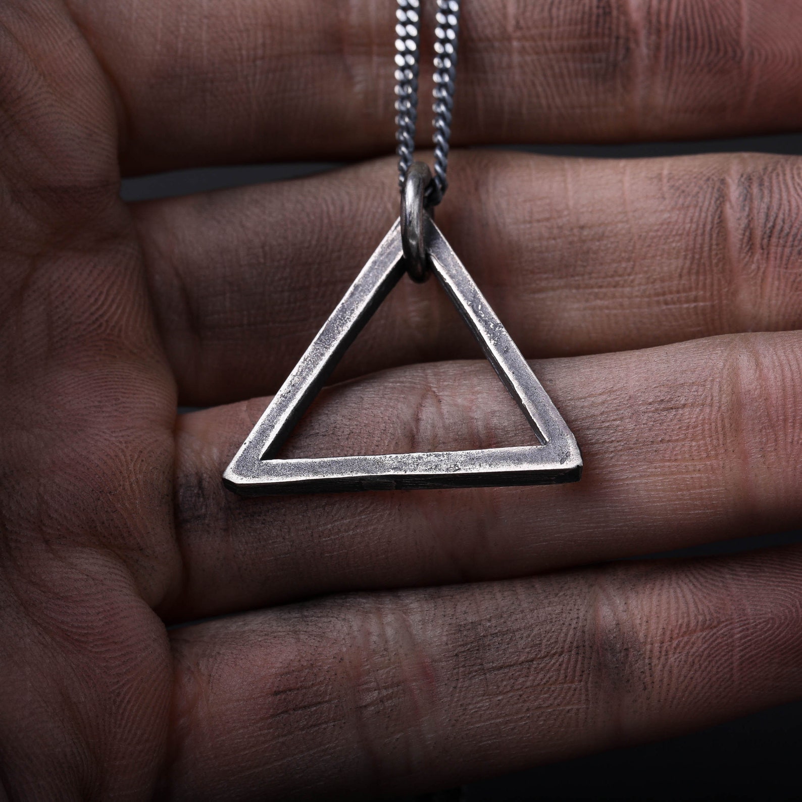 Men's Triangle Pendant Necklace for Everyday Wear