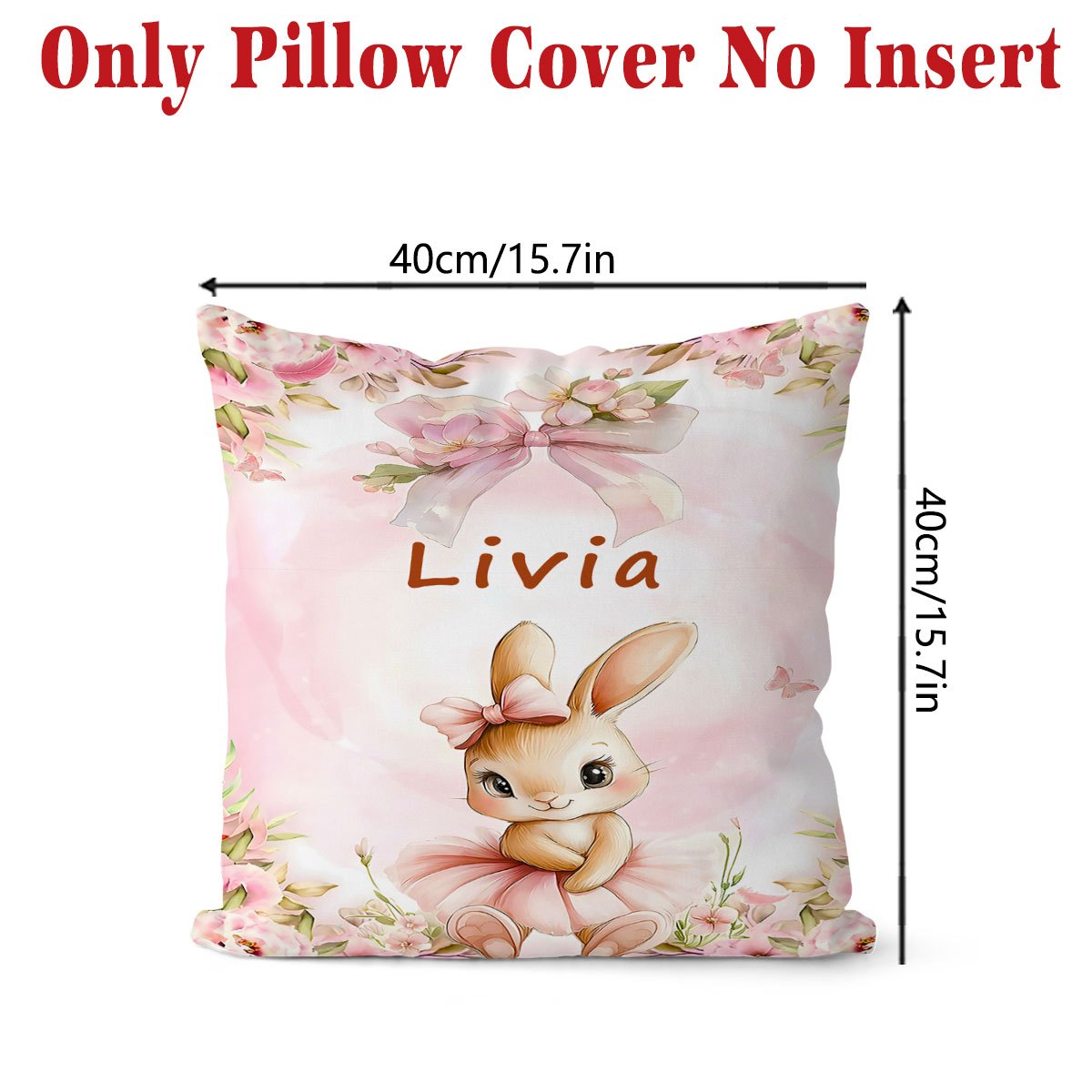 TEMU 1 personalizzabile con , coniglietto e fiori, stampa su un , morbida e delicata , copricuscino decorativo per , camera da letto e finestra a