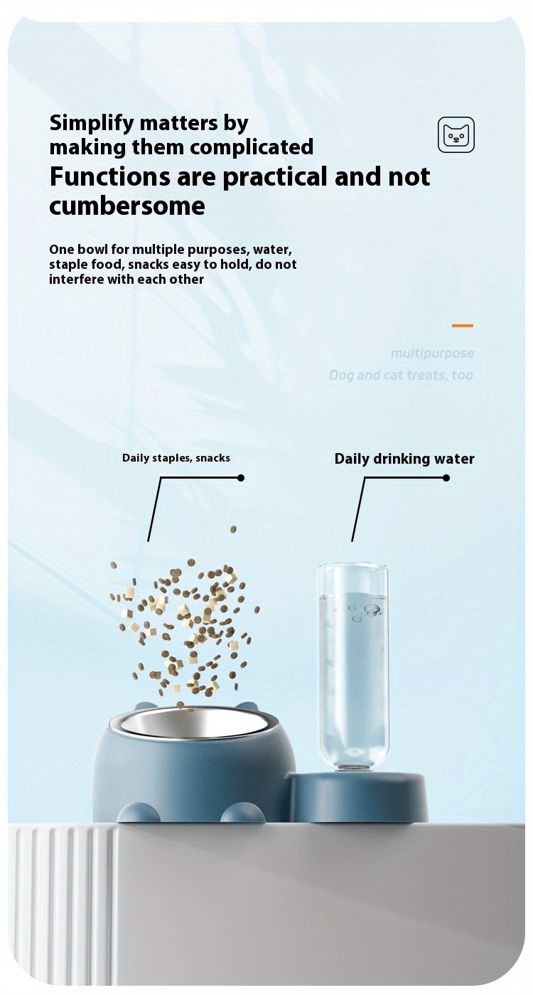 Bol à Nourriture pour Animaux Personnalisable, Multifonction en Matériau PP, Adapté aux Chats et Chiens, Ensemble Cadeau Parfait pour Chiens