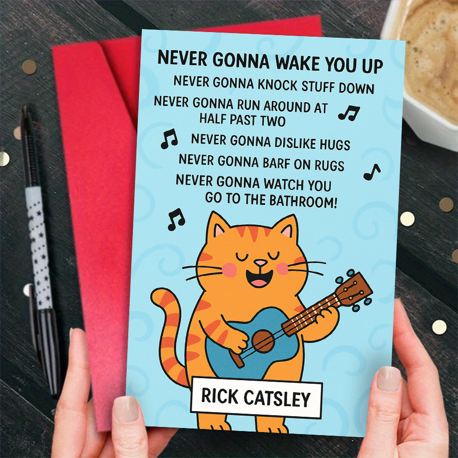 TEMU A Humorous Cat-themed Musical Greeting Card, And Music Lovers, Suitable For Birthdays, Anniversaries, Or Any Celebratory Occasion