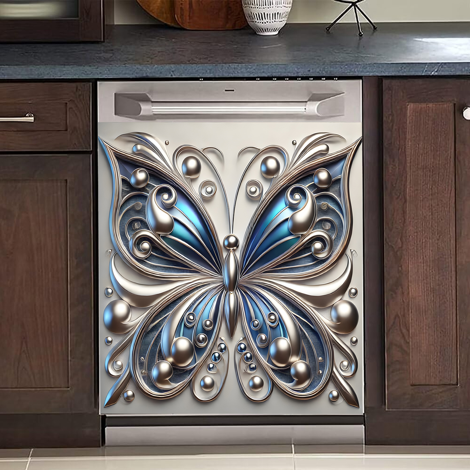 

Elegant Vinyl Decal For Dishwasher & Fridge - , Reusable Pvc Magnet Sticker, No Electricity Needed, Contemporary Kitchens