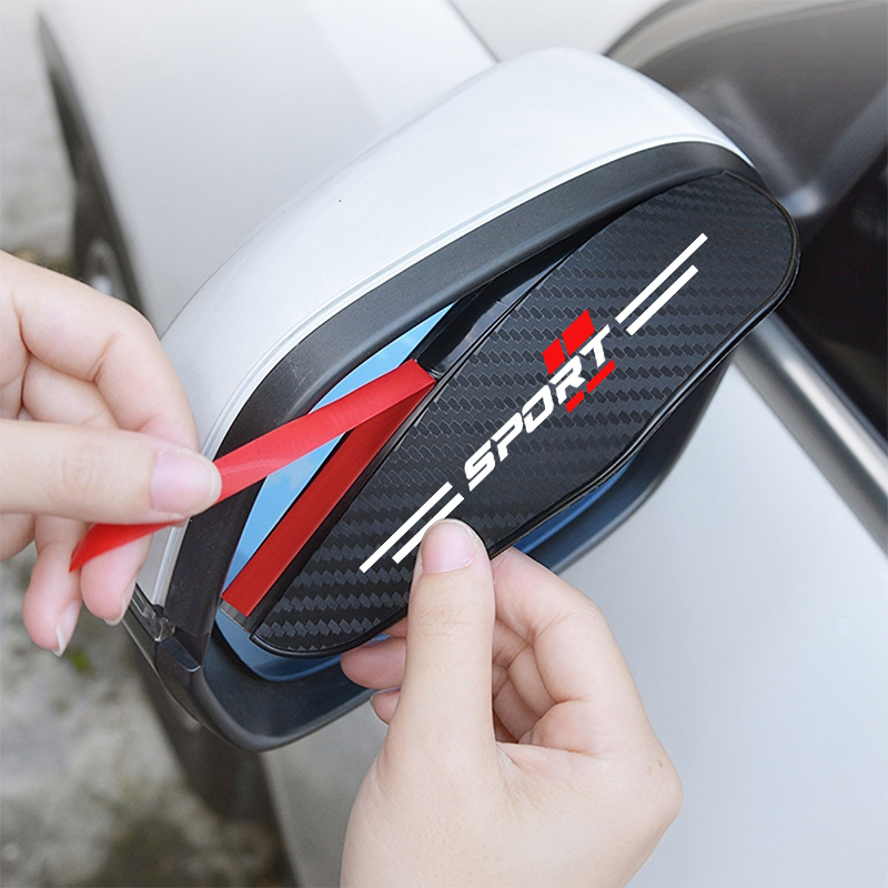 2pcs car rearview mirror rain cover - rearview mirror rain curtain, sun visor, easy to install, no drilling required, suitable for all cars