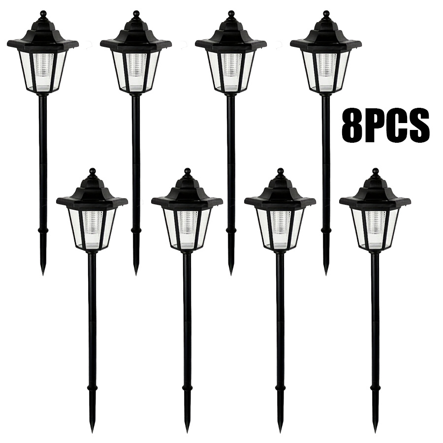 TEMU Set Of 8 Decorative Lights For Valentine's Day, Featuring Solar-powered Led Bulbs Suitable For Christmas And Halloween. Hexagonal Outdoor Lights