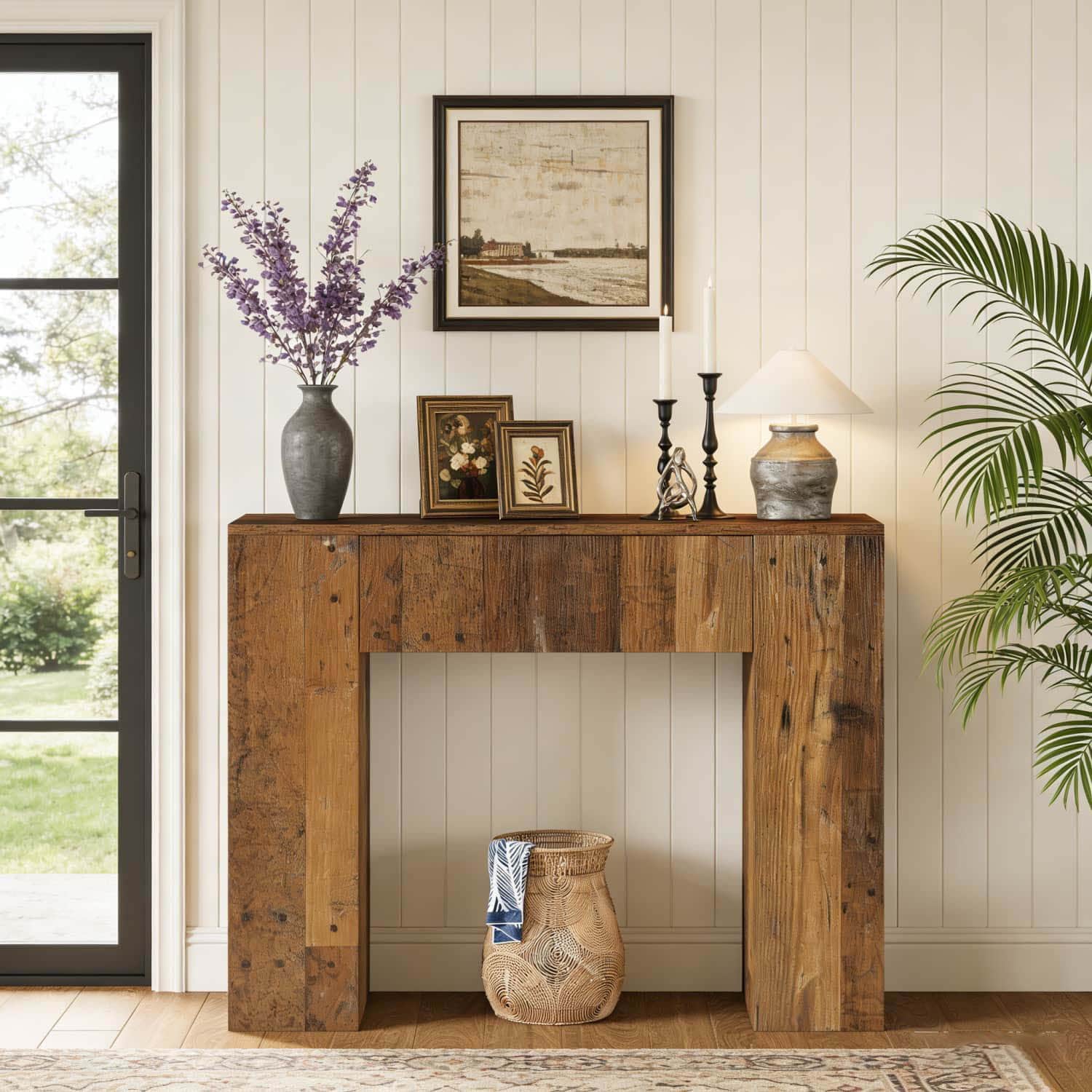 100cm Narrow Console Table With Drawers, Slim Side Table, Hallway Table, Sofa Table, Storage Console Table For Small Space, Hallway, Entrance And Living Room, Dark Brown