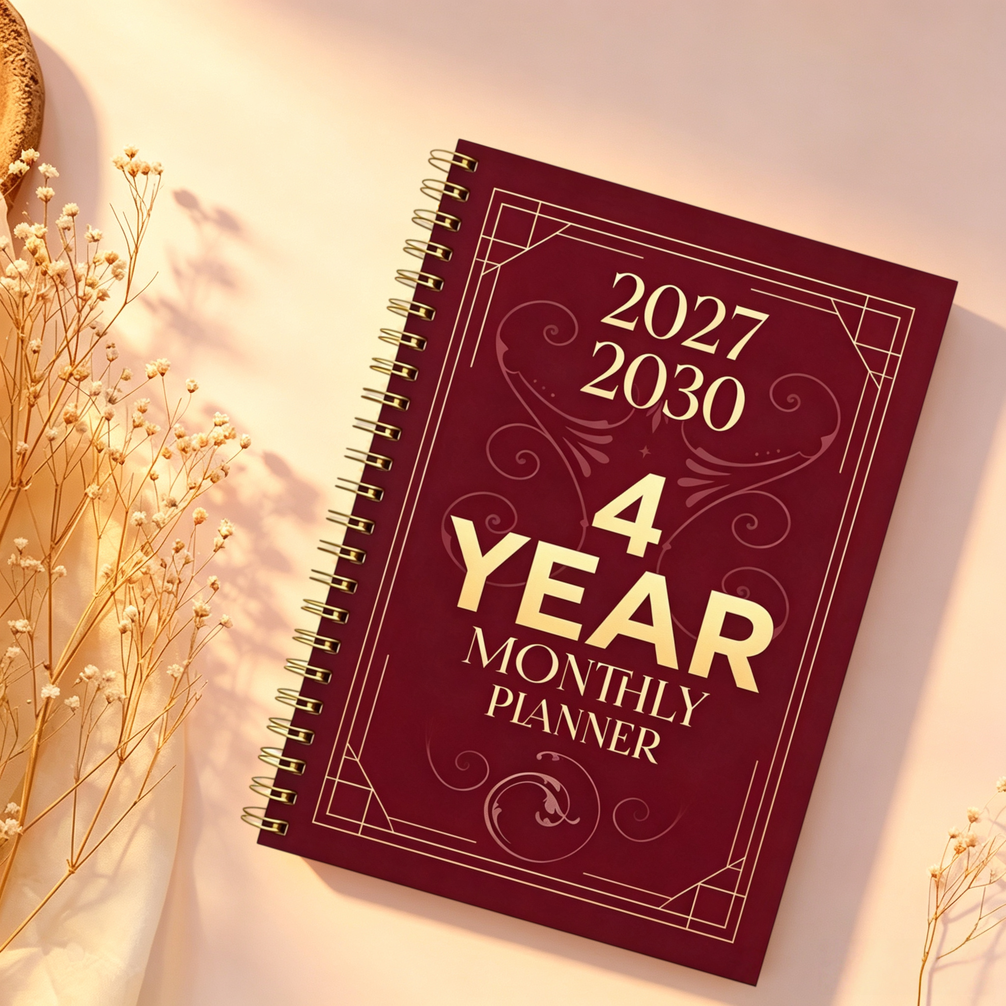 TEMU 2027-2030 Monthly Planner/calendar - 2027 To December 2030, 4 Years Of Monthly Planners, Colorful Themed Cover , Annual Calendar Planning,