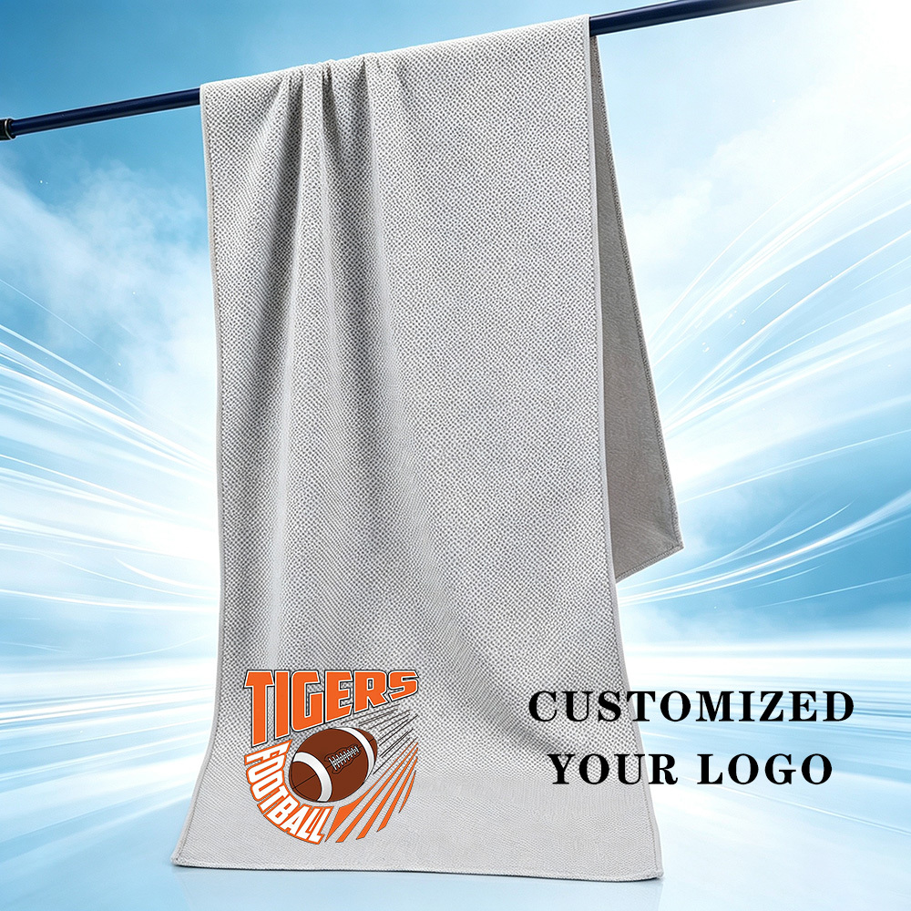 TEMU Toalla deportiva de enfriamiento transpirable con logo impreso personalizado, toalla de microfibra de secado rápido, disponibles en varios