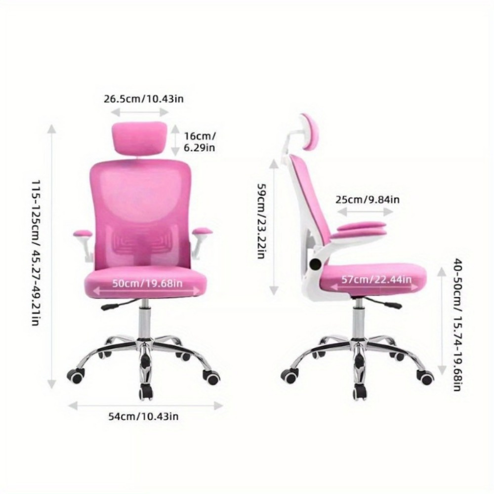 ergonomic computer desk chair with a mesh design featuring a swivel function and gas lift for height adjustment measuring 100x50x55cm details 0