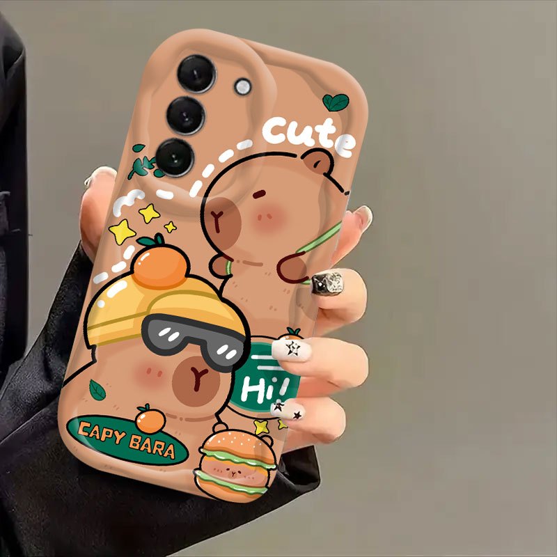 TEMU Phone Case: 2d Flat Cute Capybara Pattern Phone Case, Suitable For Galaxy A72 S21-5g/s30/g991 S21 S22 S23 S24 S25 A50 A55 A14 A16, Doodle Print,