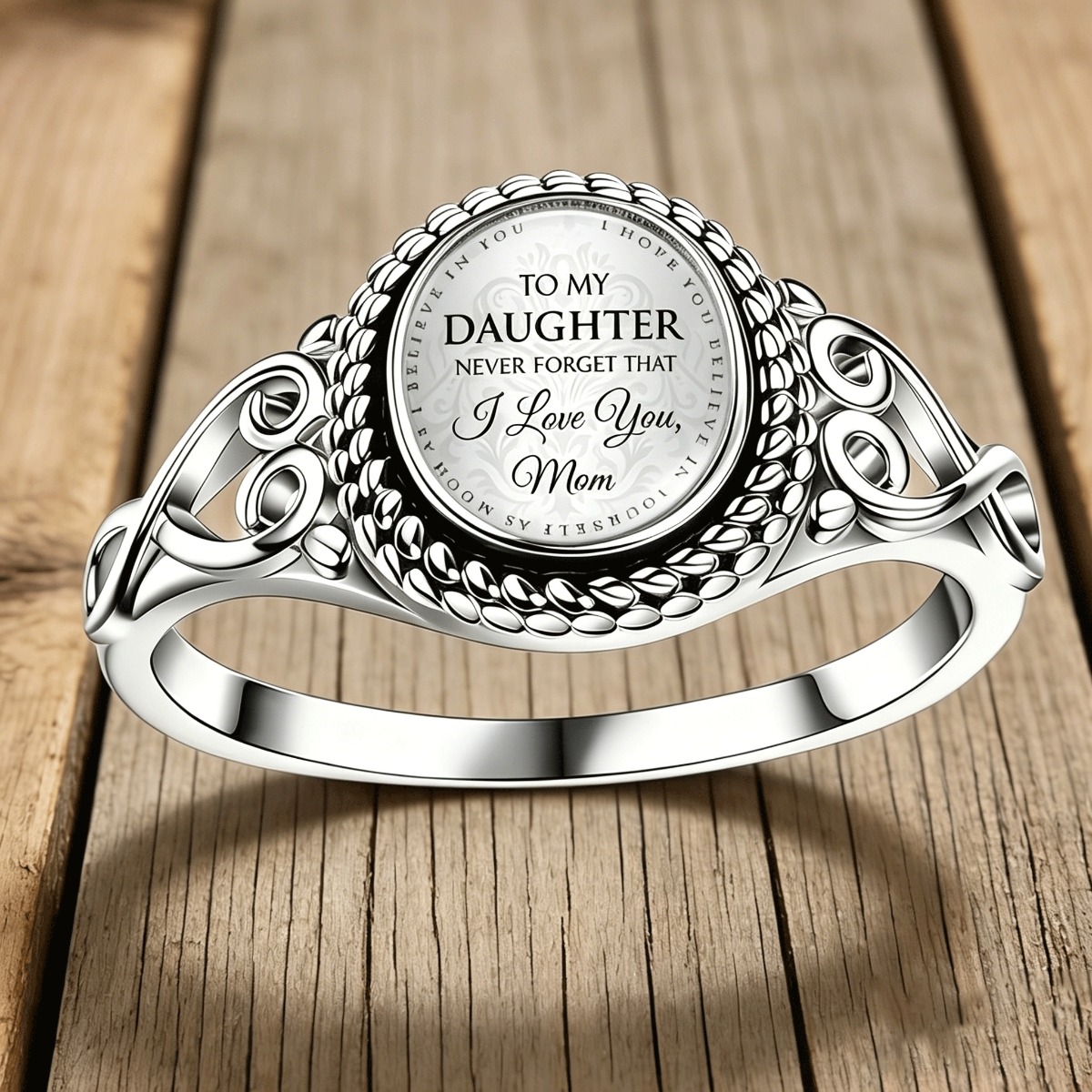 TEMU Bague tendance pour femme à motif de anglais de style vintage, avec sculptés, bijou hypoallergénique et, adaptée au port et à l'offre en cadeau