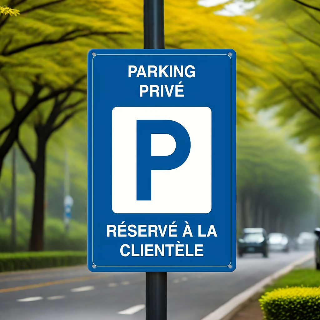 TEMU Panneau de stationnement de - exclusivement aux clients, à fixer au mur, multi-, aucune alimentation requise, 20x30cm. Convient pour la