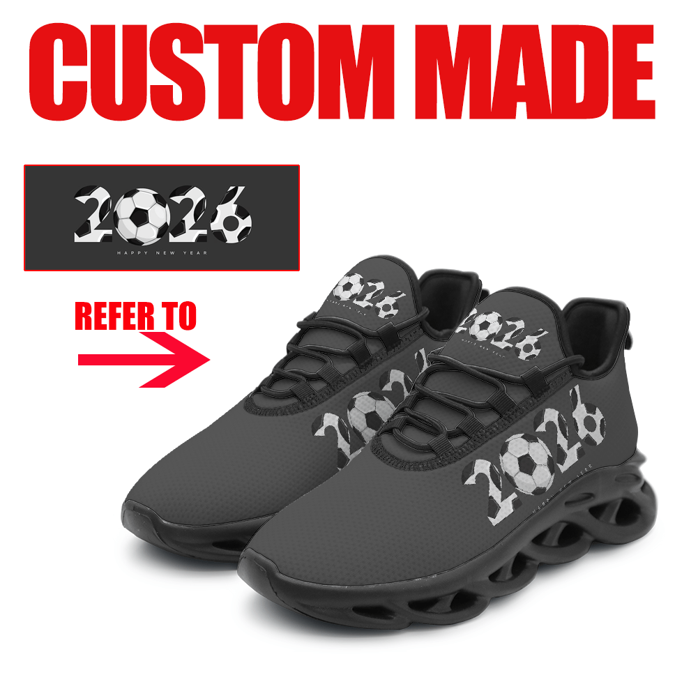 TEMU Sneakers, 2026 Casual Running Shoes, Plus Size Lace-up Breathable Running Shoes, Lightweight Cushioning Wave Sole, Custom Team Name & Logo,