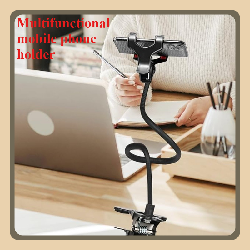 1 Soporte para Teléfono de Cuello de Cisne para Cama, Soporte para Teléfono Perezoso, Longitud Total 75.01 cm, Clip Ajustable 360°, Soporte Colgante para Teléfono, Adecuado para Cama, Escritorio, Todos los Teléfonos, Soporte para Teléfono de Noche, Accesorio de Escritorio, Brazo Ajustable, Diseño