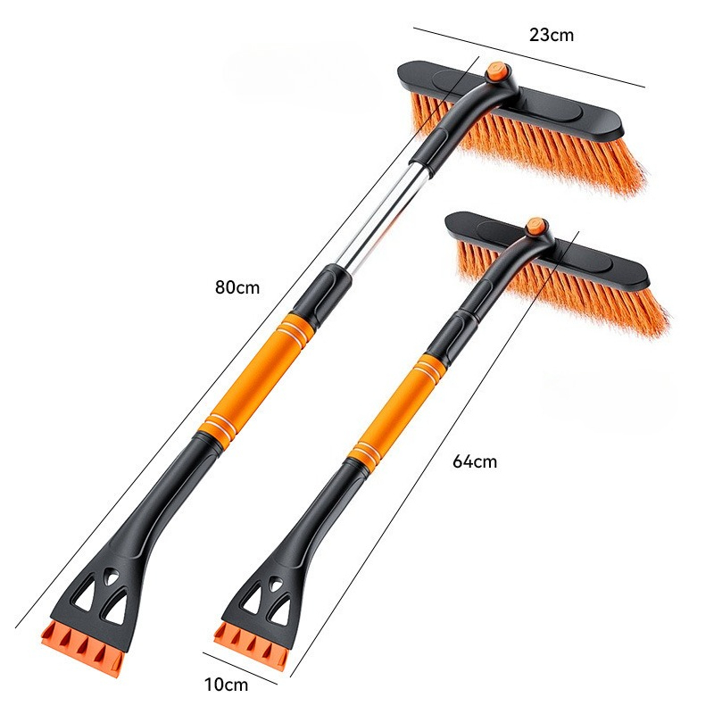 TEMU Car Snow Shovel, Multifunctional Portable Ice Shovel, Detachable Telescopic Handle Snow Shovel, Sturdy And Durable Structure, Rotatable Head,