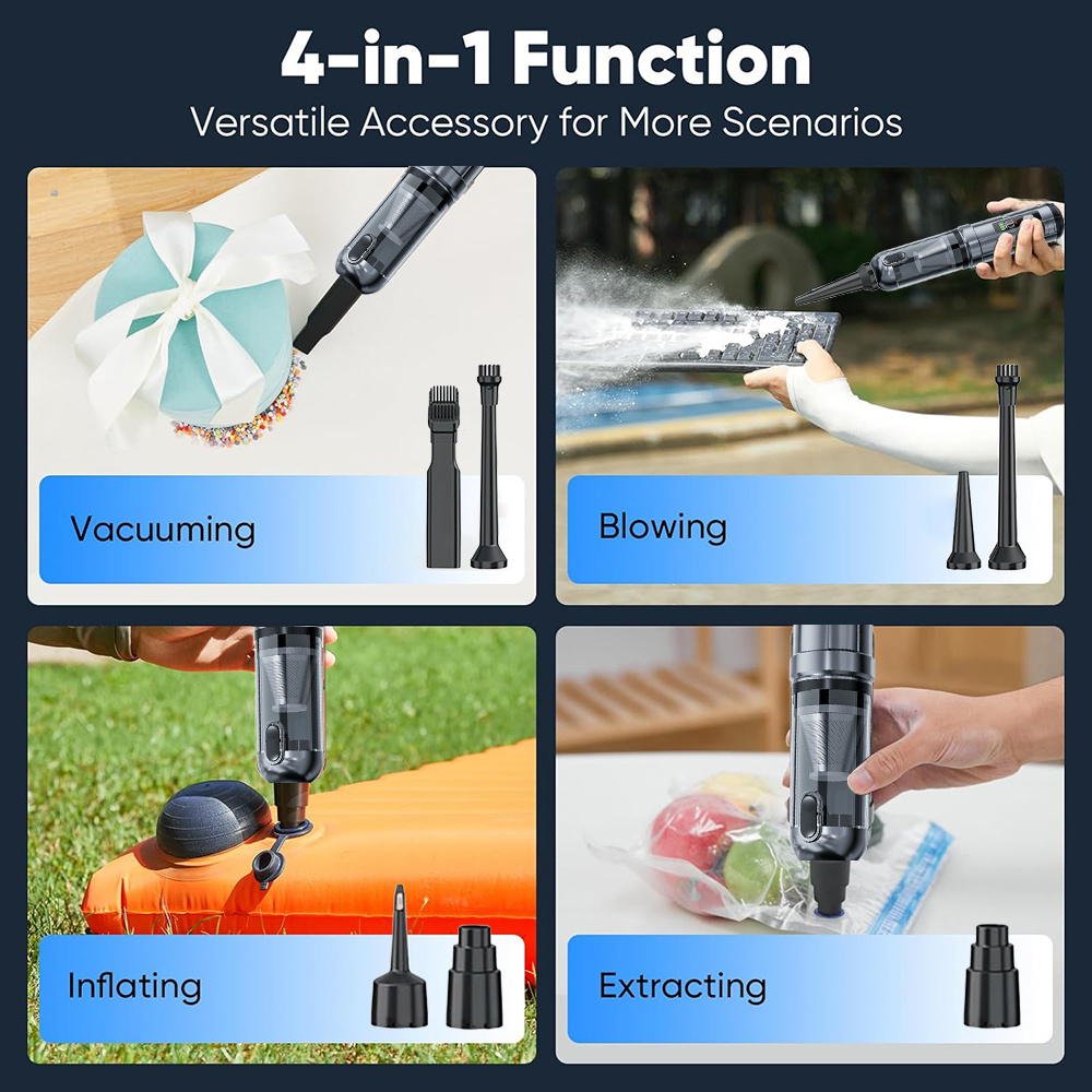car vacuum portable cordless 16000pa strong suction and blower handheld vacuum with led display 4 in 1 car cleaning kit cordless vacuum cleaner for car interior hair Product details 0