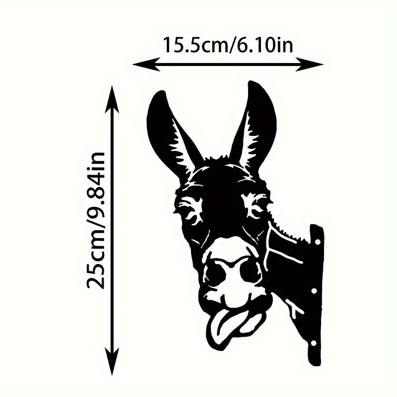 TEMU 2d Flat, 2d Flat Acrylic, A Rustic Donkey Silhouette Decoration, Cute Animal Decoration, Suitable For Outdoor Garden Fences, Farmhouse Craft