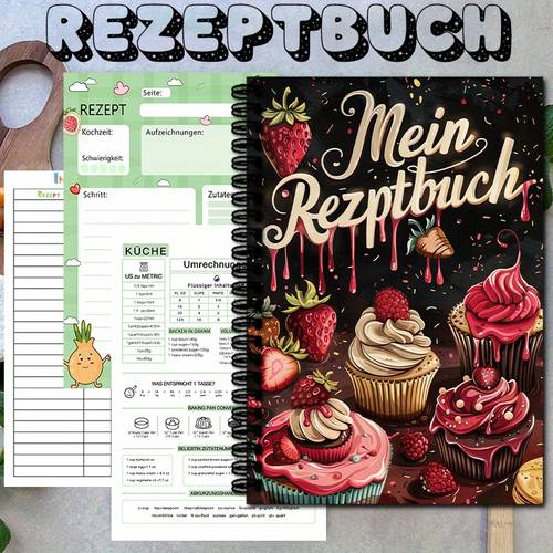 1pc german cupcake berry cookbook with step by step recipes baking manual for cupcake decorating ideas birthday compact german baking book with cupcake strawberry chocolate vanilla ideal for baking enthusiasts women men birthday wedding class gifts german text small