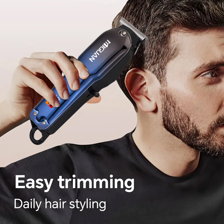 home relaxation professional hair clipper with usb rechargeable 4 interchangeable blades 1 5mm 2mm 3mm 4mm ergonomic handle precision trimming styling tool for men sleek ideal holiday gift professional styling precision dial control ergonomic clipper details 6