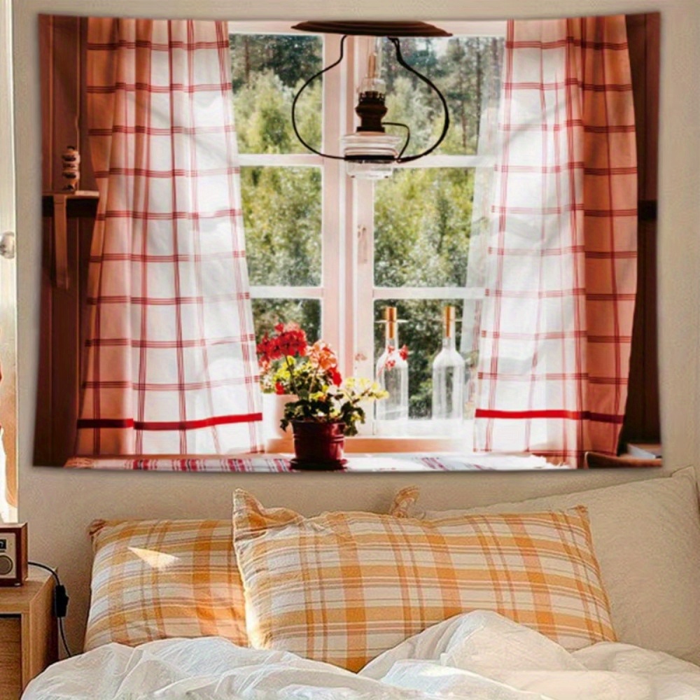 1pc Velvet Tapestry Aesthetic Background Tapestry Wall Hanging,  Aesthetic Horizontal Tapestries, Non-Textile Weaving For Living Room