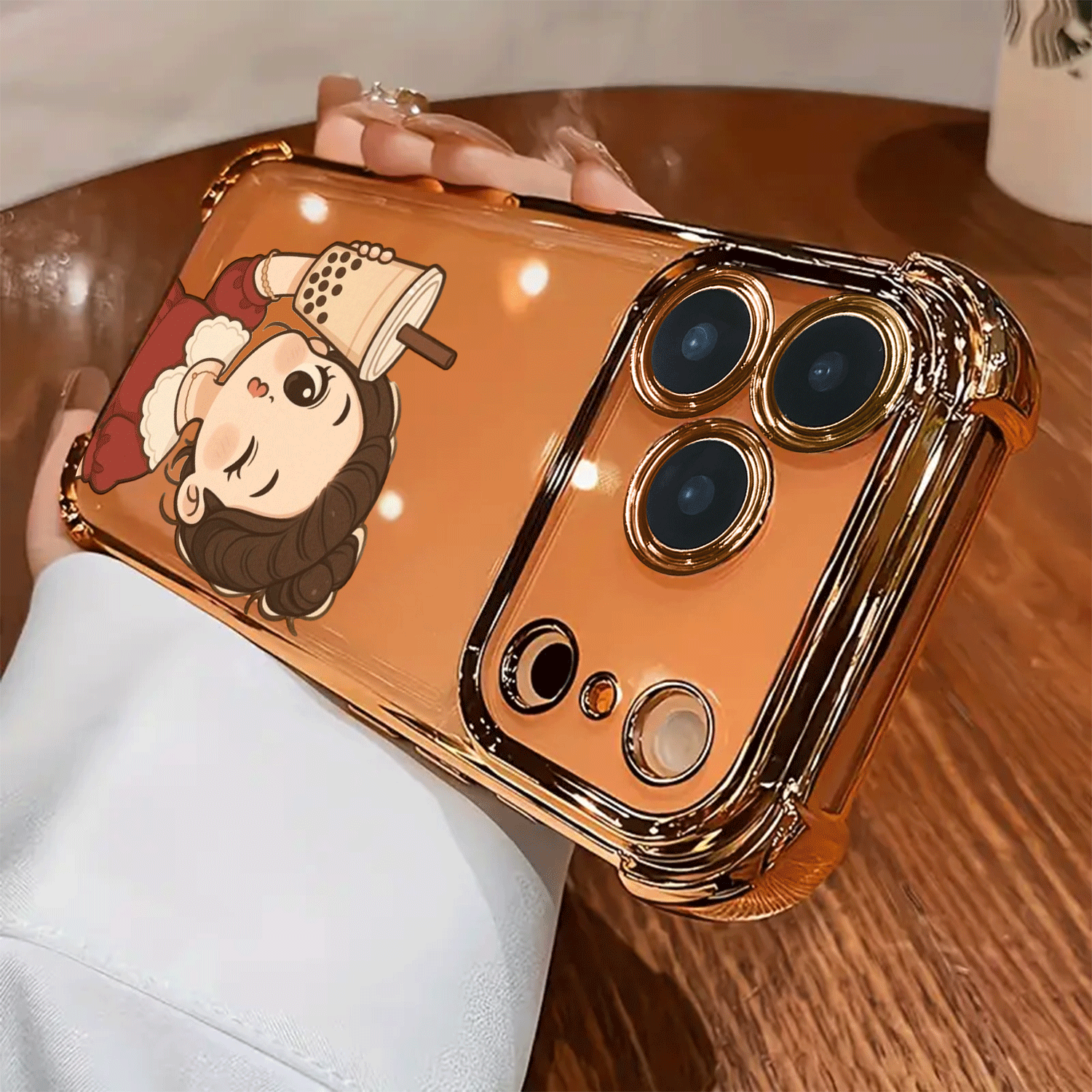 phone   creative   tea pattern four corner shockproof phone case for iphone 17 16 15 14 13 12 11   xs   phone cases couple style cute shockproof a gift for yourself   holiday gift new year gift