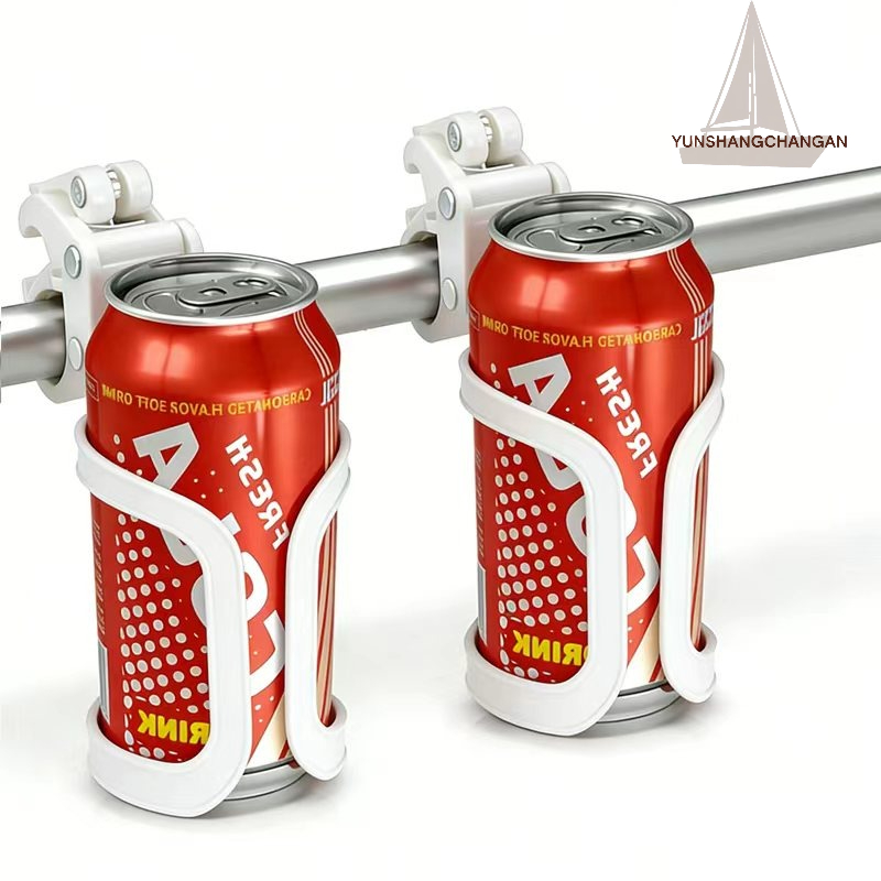 Image of Stainless Steel Boat Rail Cup Holder. Marine Cup Holder. Easy To Quickly Assemble And Disassemble, No Drilling Required. Universal Cup Holder. Quick-release Bottle Holder