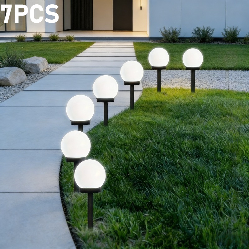 Image of 7pcs Solar-powered Outdoor Lawn Lights, Yard Lights, Lights, Outdoor Yard Lights, Yard Decoration Ambient Lights, Landscape Decorative Lawn Lights