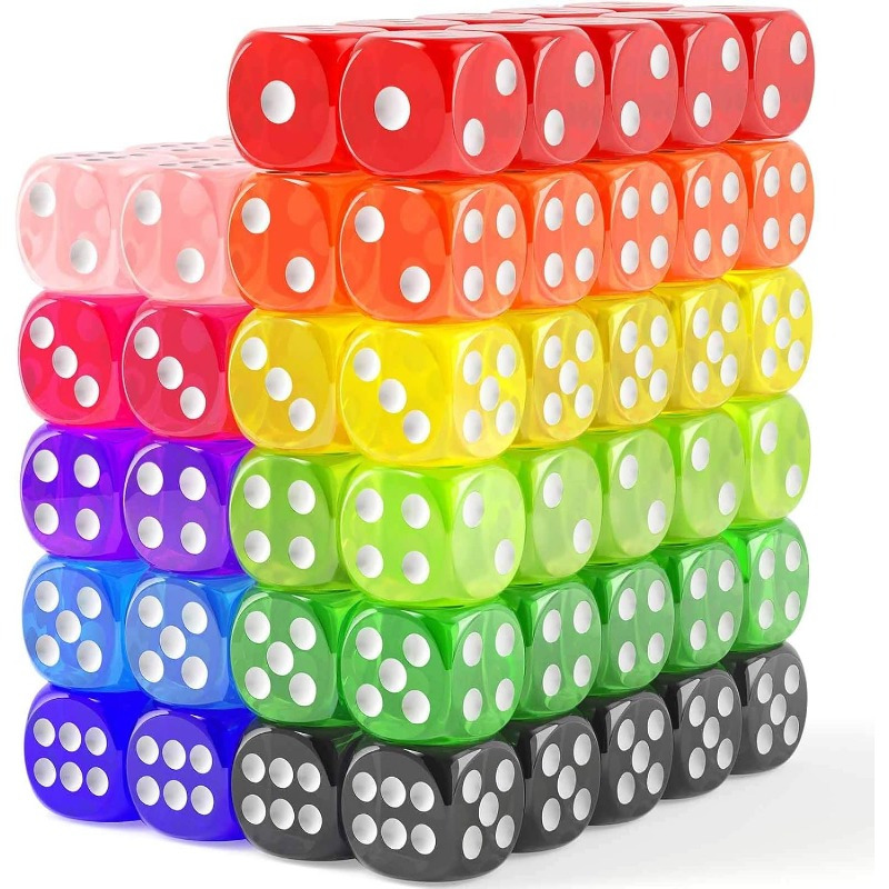 

110pcs Acrylic Dice Set, 11 Colors, 6 Sided, Small, Bulk Game Dices For Board Games, Party Decorations, Holiday Gifts, Easy To Hold, And Throw, No Power Required