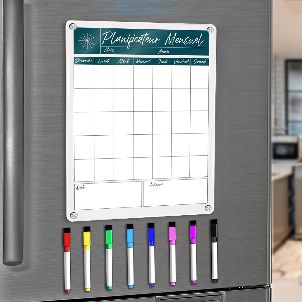 TEMU de planification hebdomadaire magnétique 2D plat pour bureau à domicile, écriture fluide, planification des tâches pour et employés de bureau,