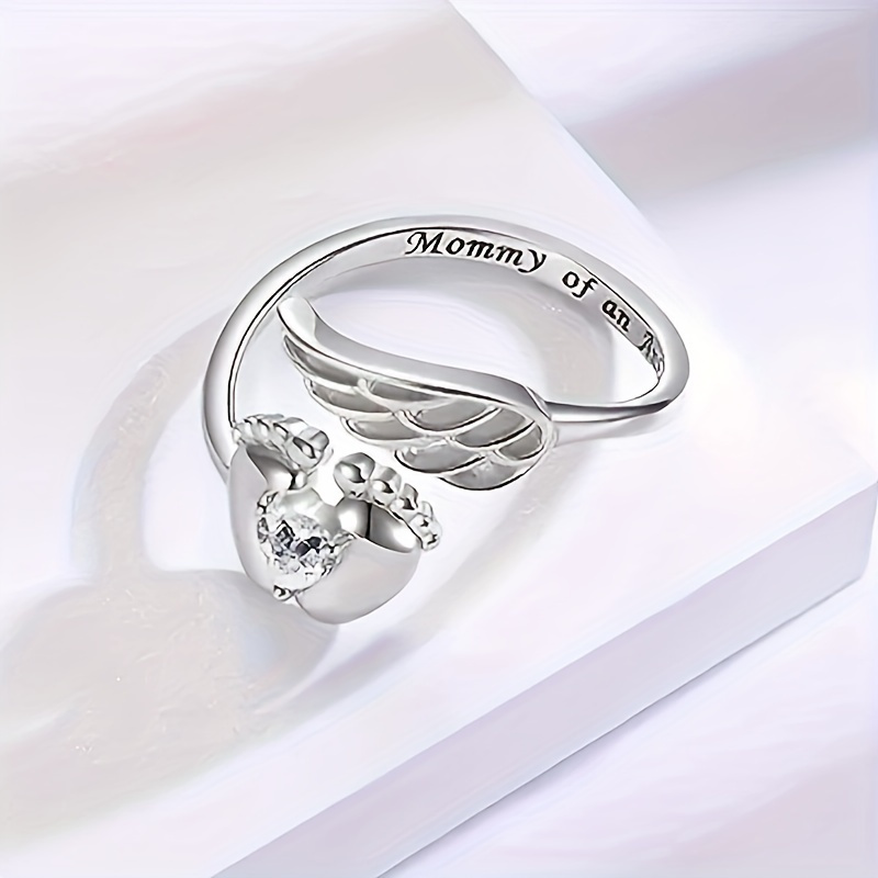 Romantic Letter Ring with Shiny Synthetic Zirconia