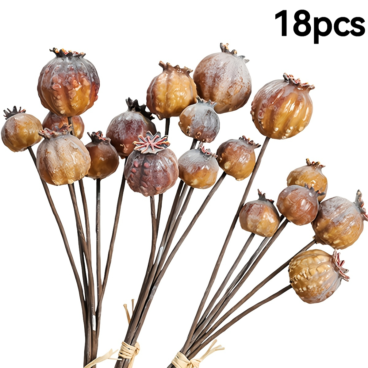 TEMU 18pcs, High-quality Realistic Vintage Bouquet, Suitable For Country Style Home Decor, Thanksgiving, Halloween, Christmas Decoration, Wedding