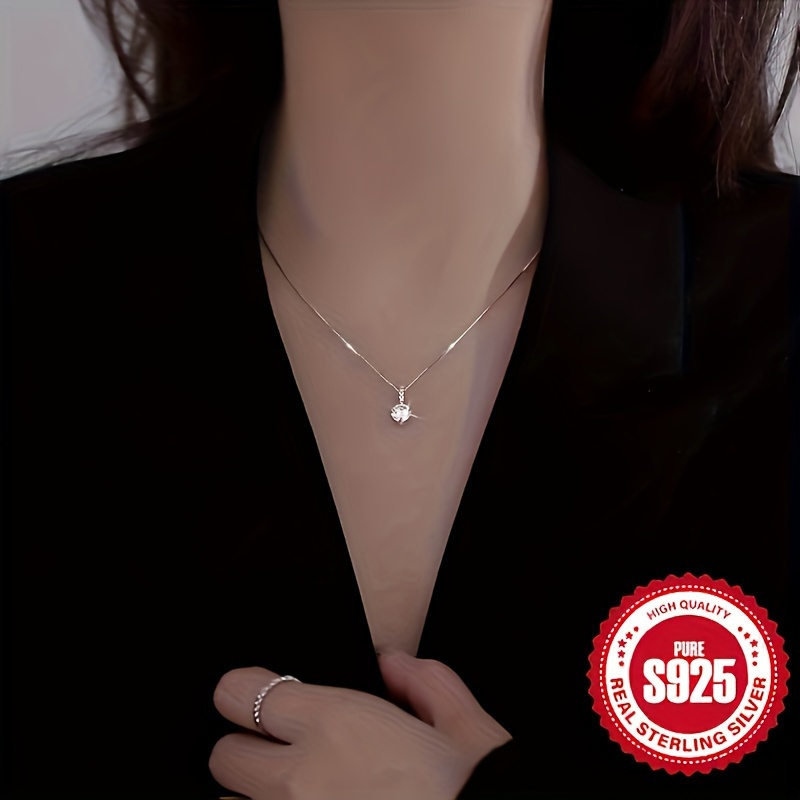 Geometric Water Drop S925 Pure Silver Collarbone Necklace