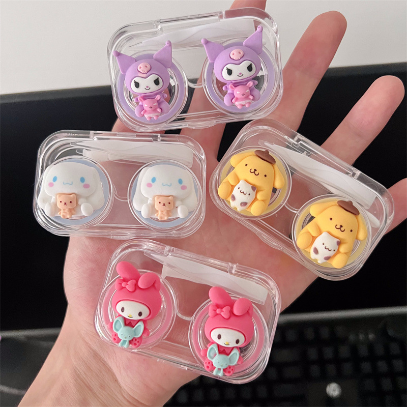   Official  ,  ,  ,   &     - Cute Anime Eyeglass/  Storage Box with Clear Lid, Pastel Colors (Purple, Pink, Yellow, Blue, Clear) - Compatible with  , for Girls, Teens, Anime Fans - Birthday/Valentine s Gift Idea - Durable Plastic   Lid,   Mechanism, Compact & Portable Design