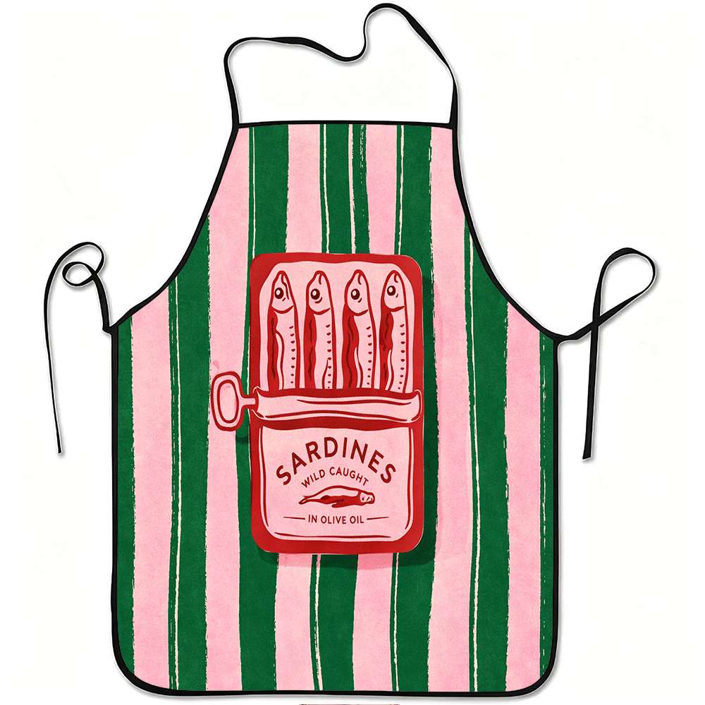 TEMU 1pc, Tablier à Impression de Boîte de , Fabriqué en Polyester Durable et Facile à Nettoyer, avec Ceinture Ajustable, Adapté , au Jardinage, à la