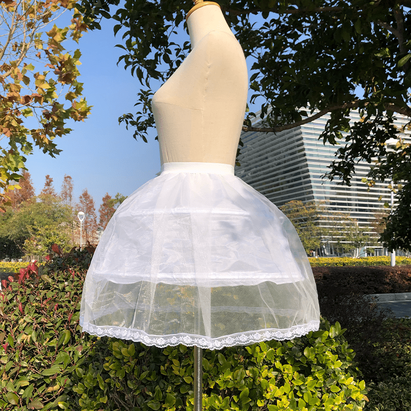TEMU Jupon 2 Cercles Moelleux Style Coquette, Jupe de Bal Crinoline pour Robe de Demoiselle d', Slip Bouffant en Tulle Extra Plein Coupe A pour Fête