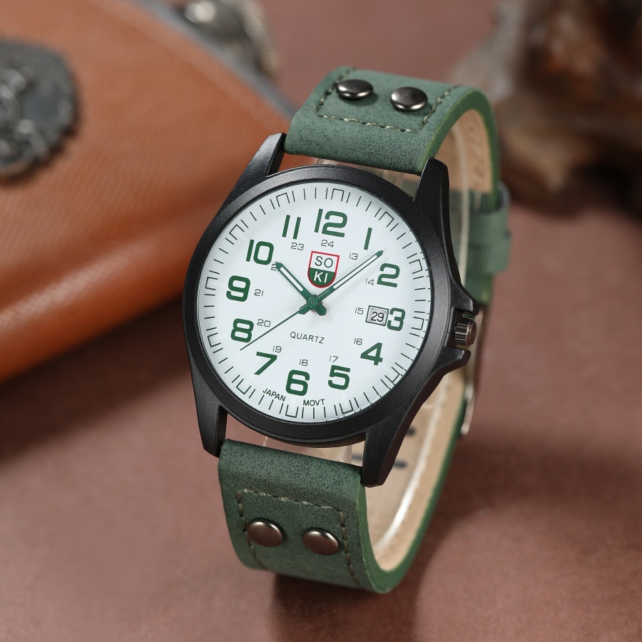 TEMU Men's Watch Calendar Fashionable Casual Digital Dial Quartz Watch Gift For Men Suitable For Men Party Holiday Birthday Wear As Brother For A For